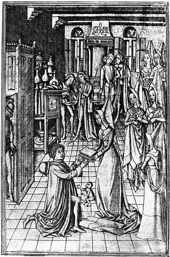 William Caxton e Margherita di York con Histories of Troye