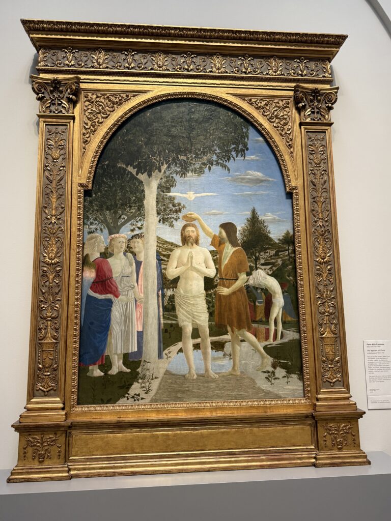 Cosa vedere alla National Gallery di Londra: Piero della Francesca, Battesimo di Cristo, 1445, National Gallery Londra
